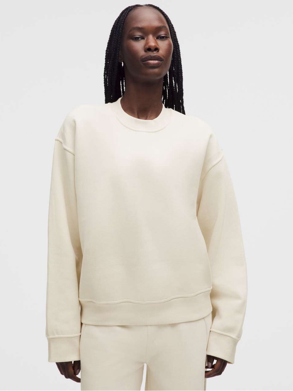 Lululemon Womens Steady State Crew - Light Ivory Oversized Sweatshirt